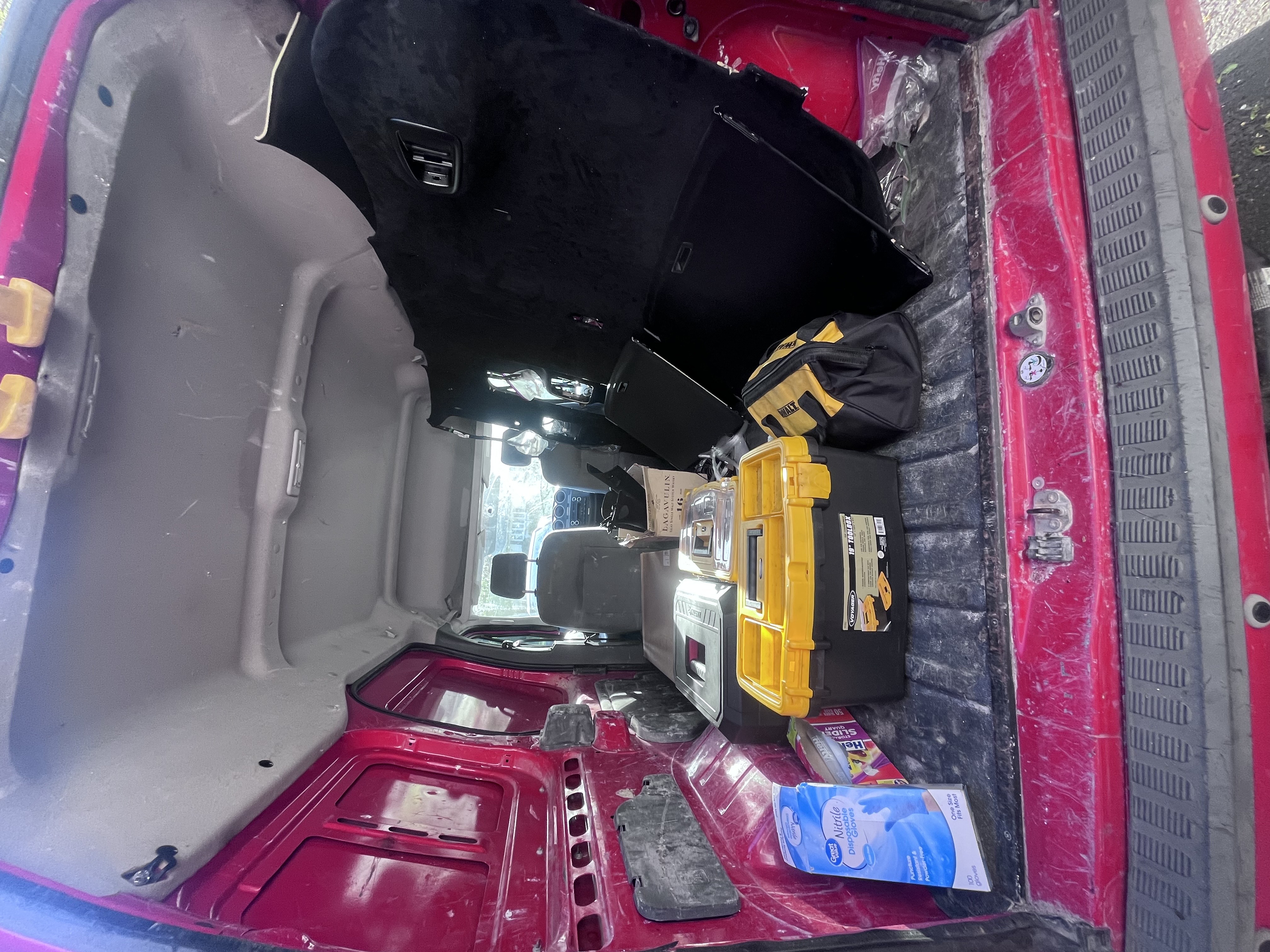 Mobile headliner hauler – Transit Connect interior setup