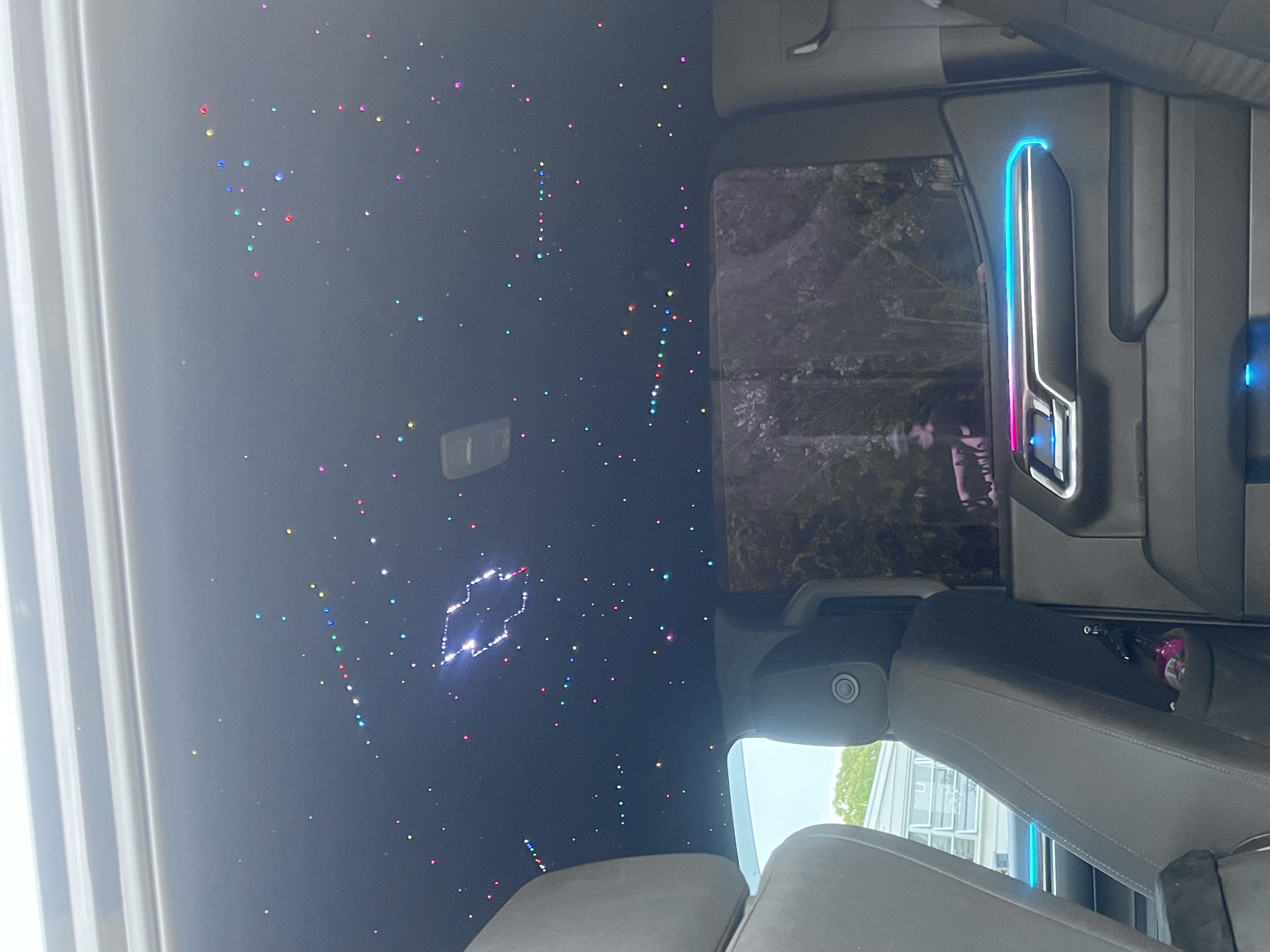 Wide-angle shot of the Silverado starlight roof